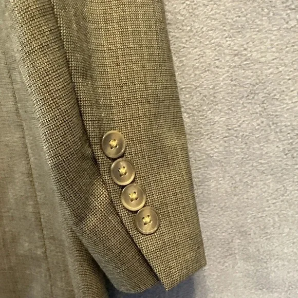 VTG‎ LANDS' END 100% Wool Sport Coat Blazer Jacket Brown Size 44R Made In USA - Picture 11 of 11